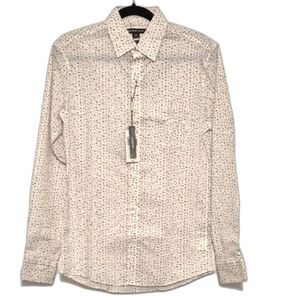 Michael Kors Button Down Shirt Men XS Terracotta Slim Fit LS Stretch NWT